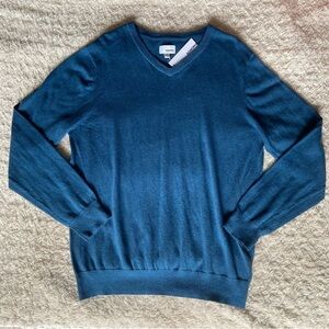 NEW Sonoma Fine Gauge Marine Blue Knit Pullover Sweater Large L NWT